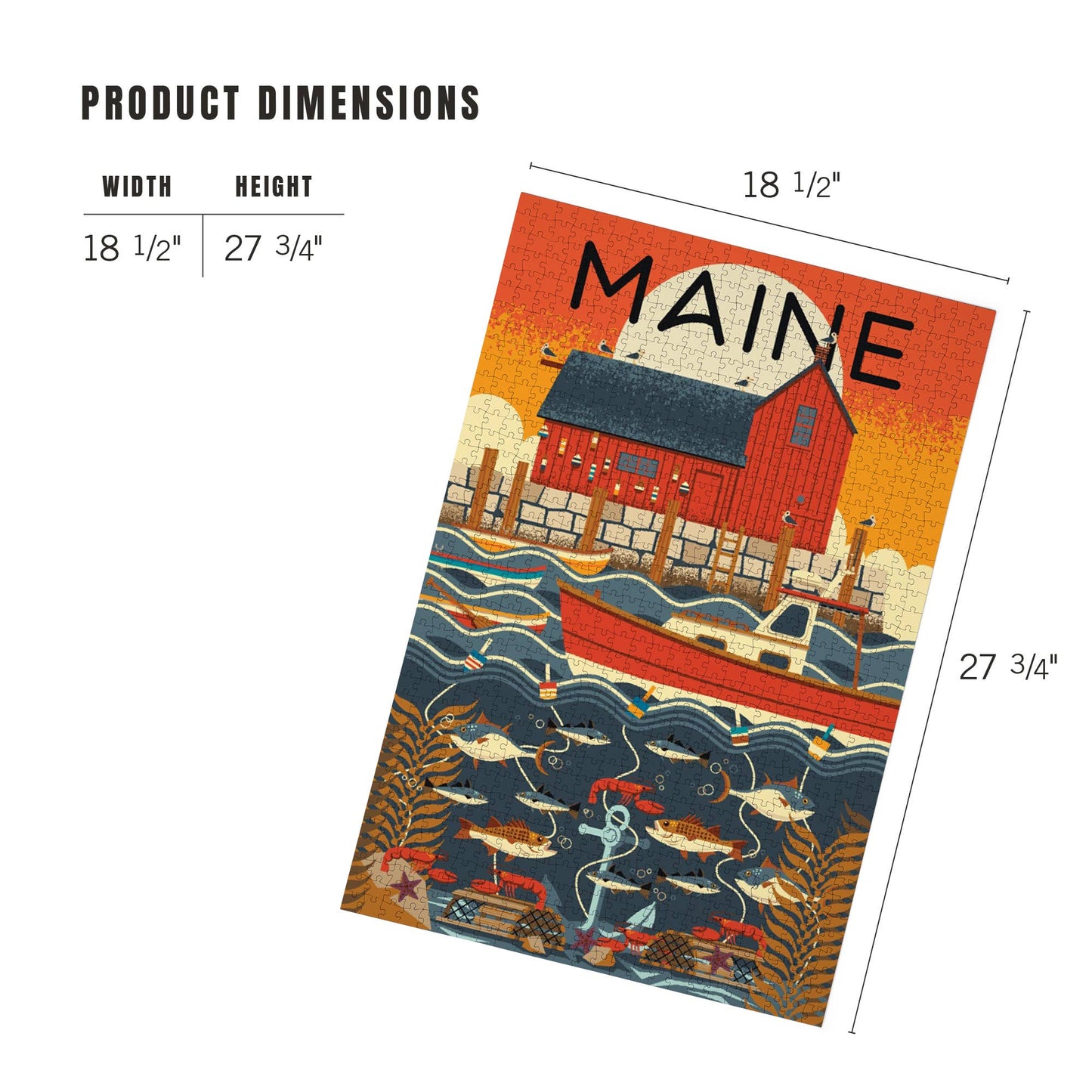 Maine Nautical Geometric Jigsaw Puzzle