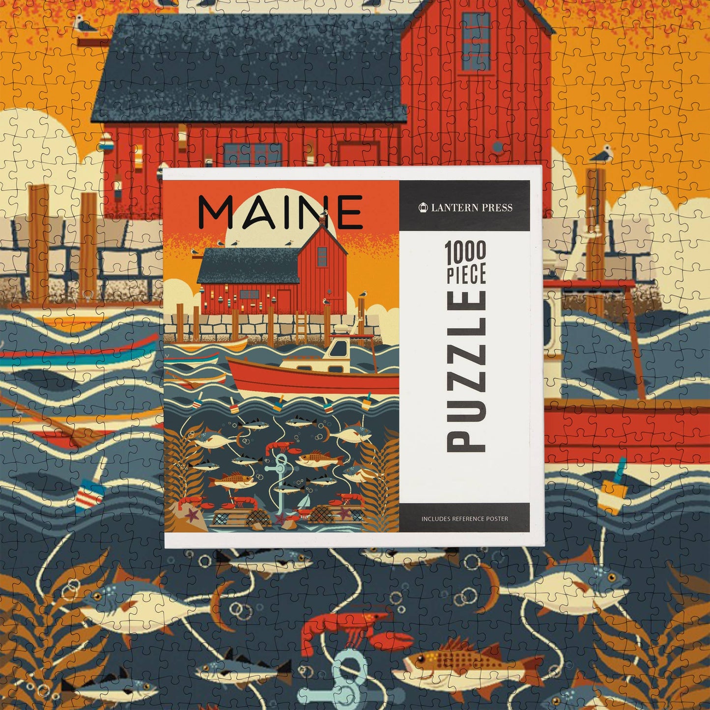 Maine Nautical Geometric Jigsaw Puzzle