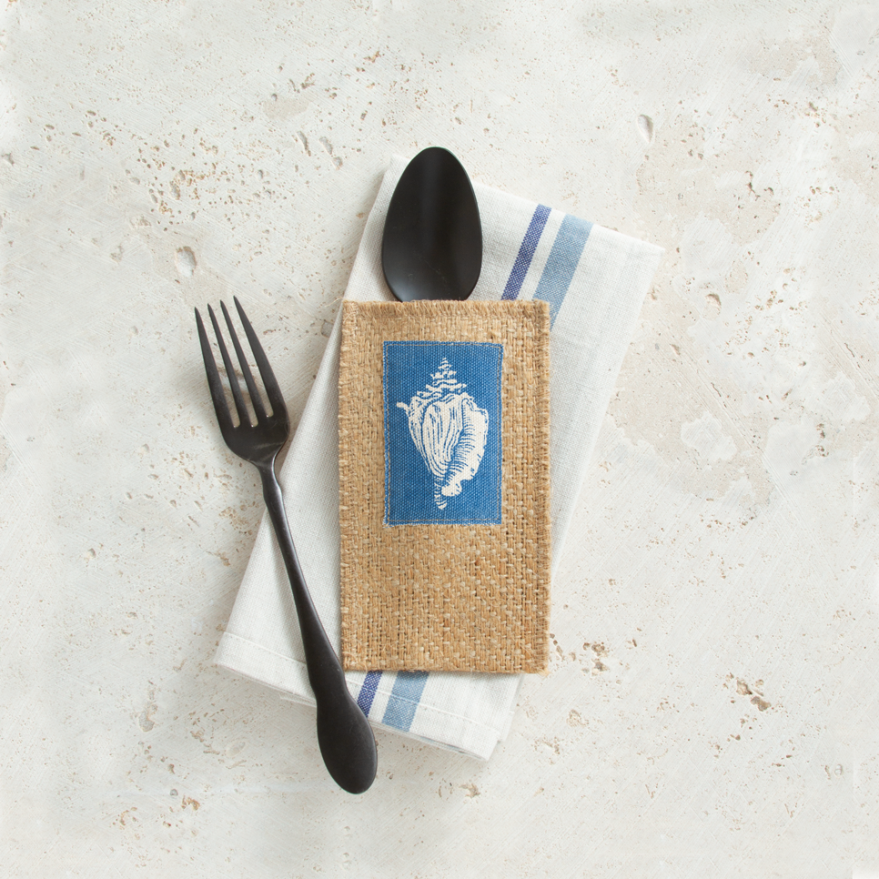 Conch Shell Silverware Pouch