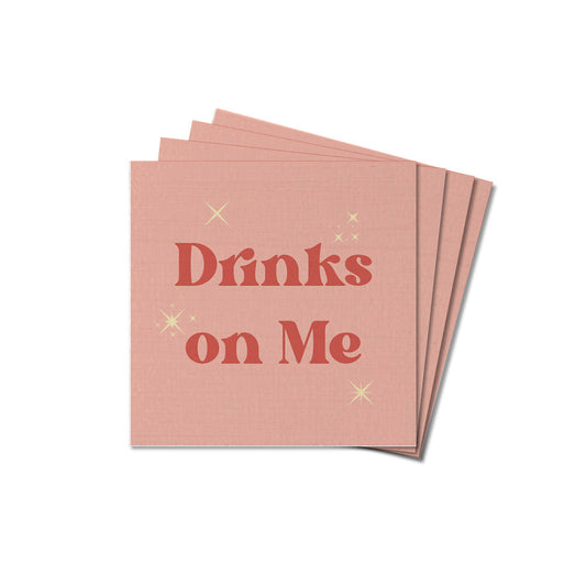 Drinks on Me Wooden Coaster