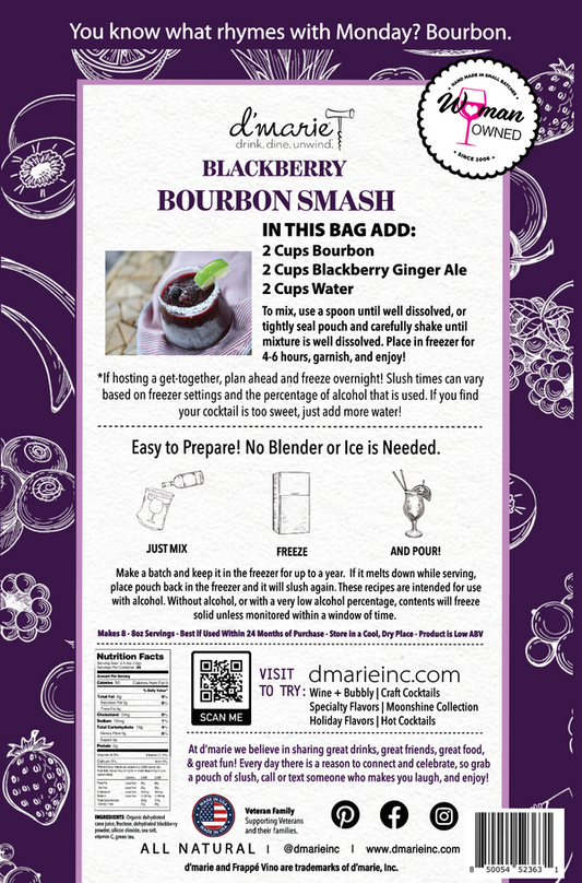 Blackberry Bourbon Smash Cocktail Slush Mix