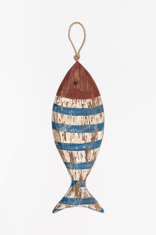 Large Hanging Blue/White Striped Fish