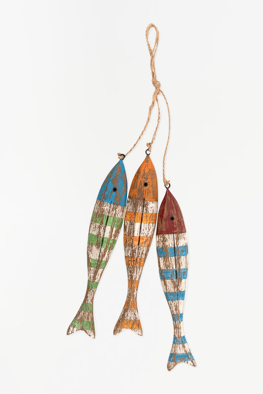 String of 3 Skinny Fishes - Multicolored