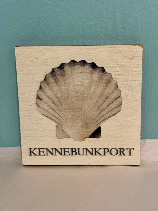 KENNEBUNKPORT Watercolor Shell Coaster