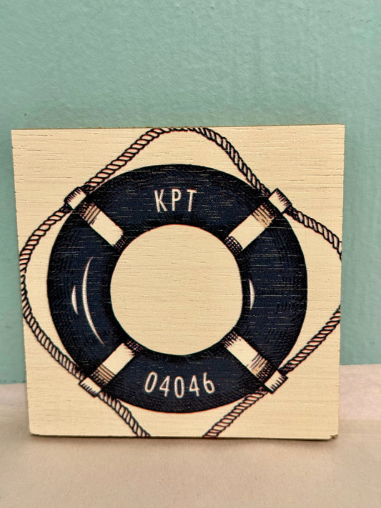 KPT 04046 Lifesaver Wooden Coaster