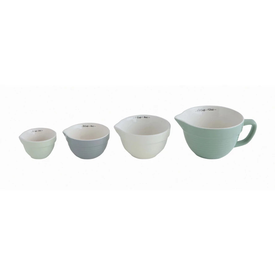 Handled Mint Green Measuring Cup Set