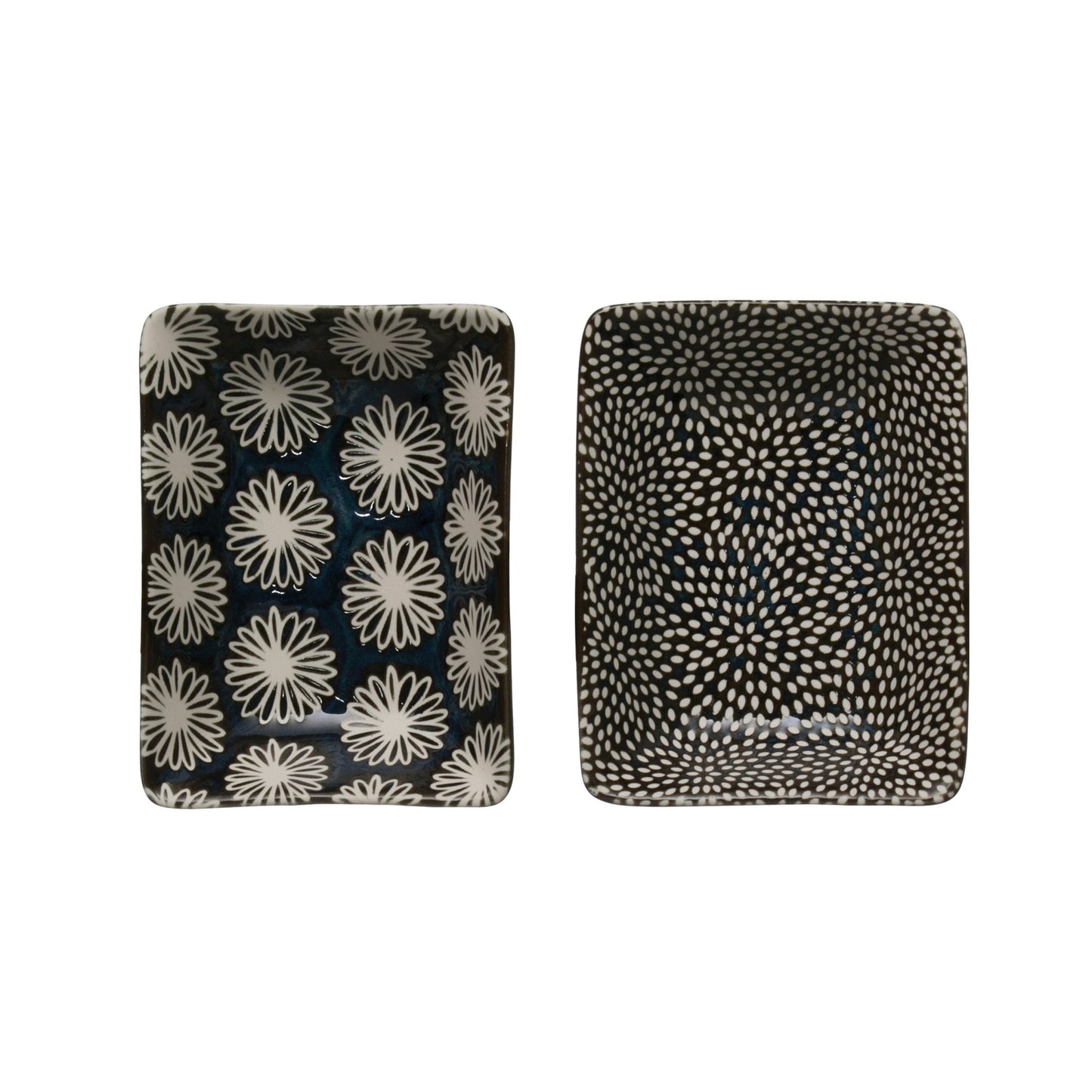 Black Patterned Stoneware Dish