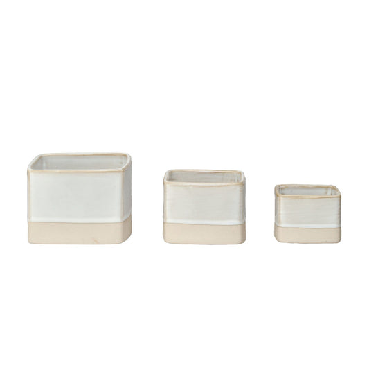 Square Stoneware Pot (L)