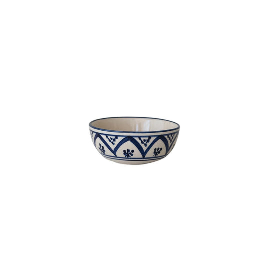 Stoneware Bowl (Cream & Blue)