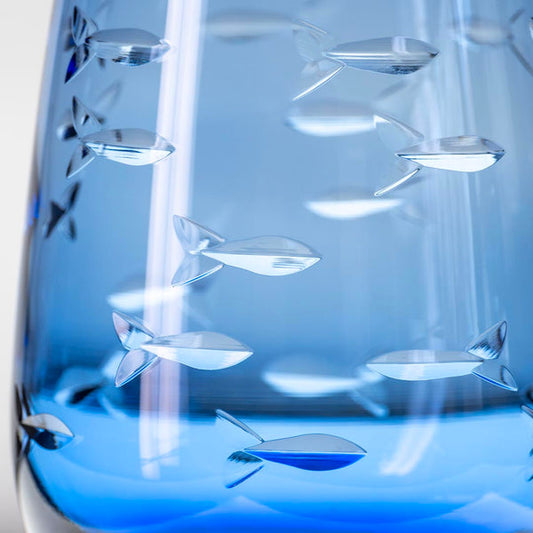 School of Fish (Blue Stemless Wine Glass)