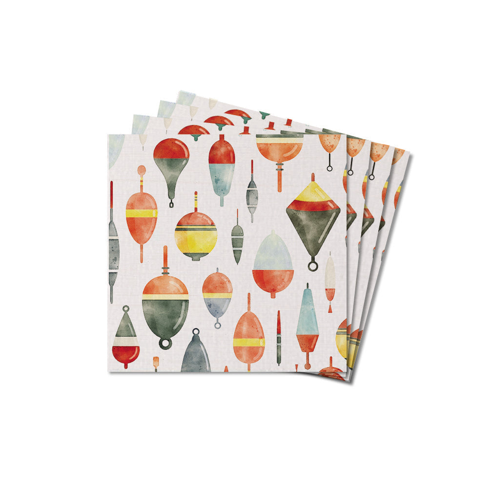 Watercolor Buoys Wooden Coaster