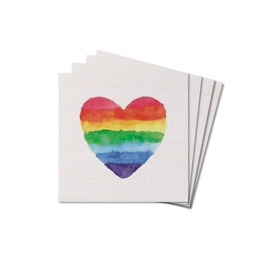 Rainbow Heart Wooden Coaster