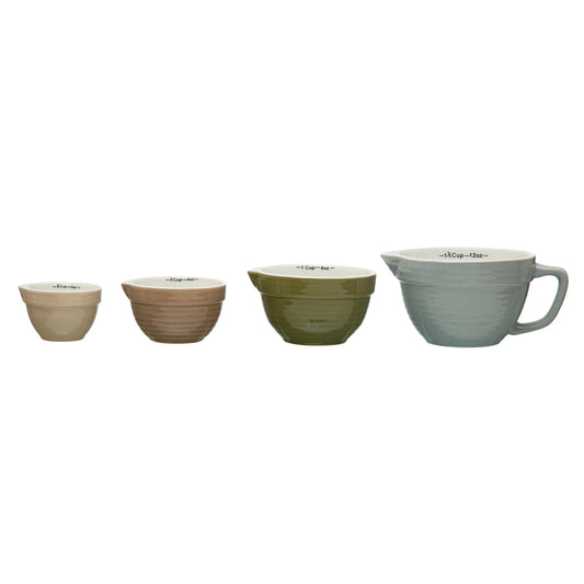 Handled Greyish Blue Measuring Cup Set