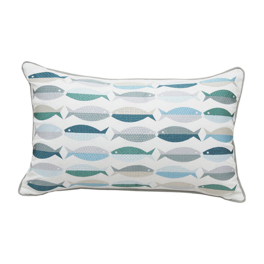 Sea Glass Fish Lumbar Pillow